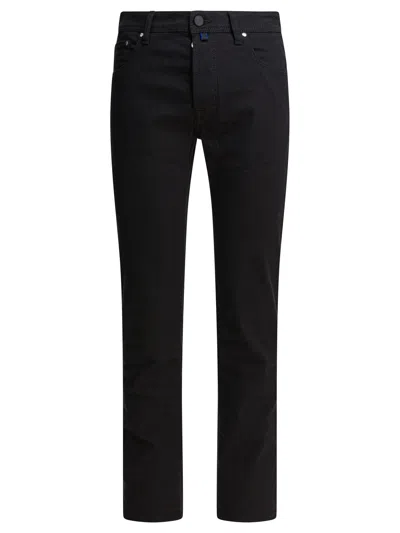 Jacob Cohen Black Elastane Jeans In Black