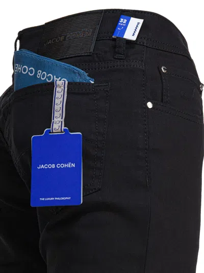 Jacob Cohen Black Elastane Jeans In Black