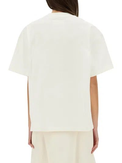 Jil Sander Crewneck Short Sleeves Classic Print T-shirt Clothing In White