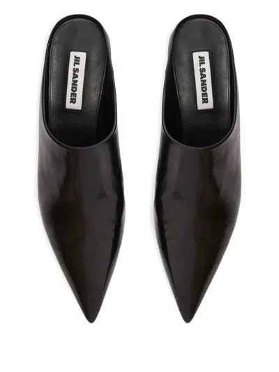 Jil Sander Leather Mules In Black