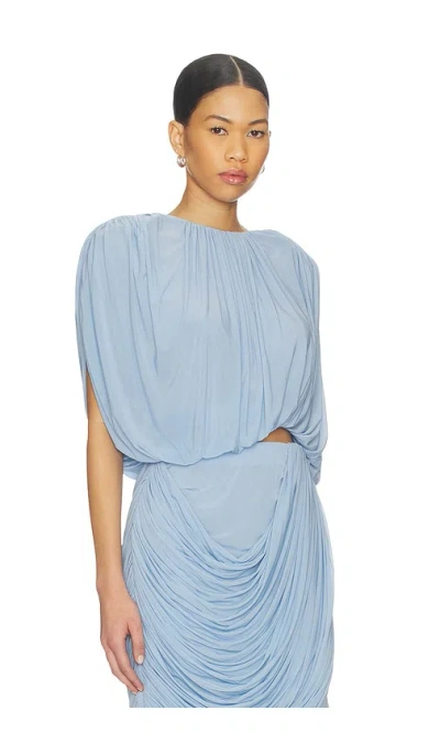 Magda Butrym Draped Blouse In Blue