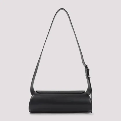 Jil Sander Sm Cannolo Shoulder Bag In Black