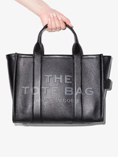 Marc Jacobs " The Tote Bag " Medium Leather Bag In Black