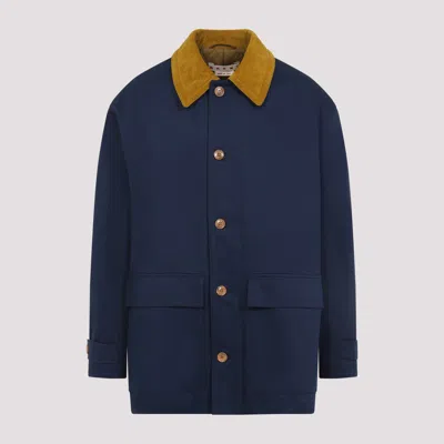 Marni Parka In Gabardine De Coton In Blue