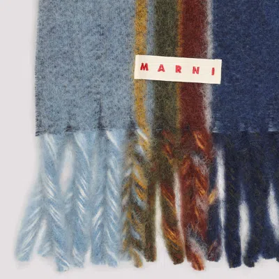 Marni Logo-patch Scarf In Black