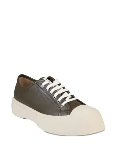 Marni Pablo Leather Platform Trainers In Brown