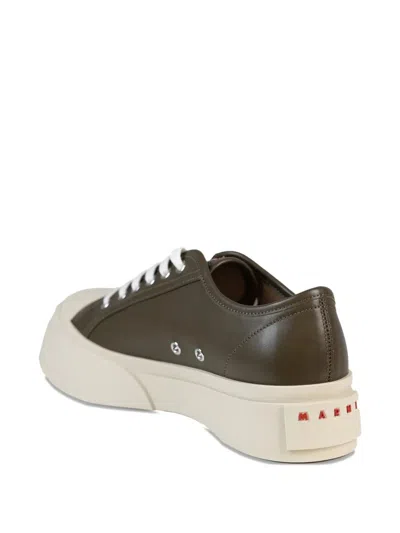 Marni Pablo Leather Platform Trainers In Brown