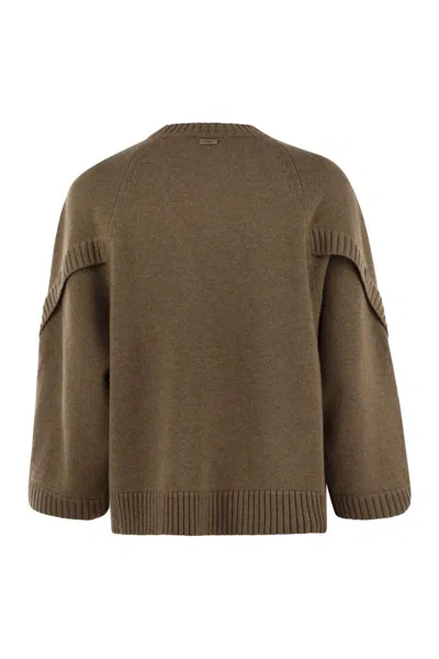 Max Mara Ampex Wool And Cashmere Over Sweater In Green