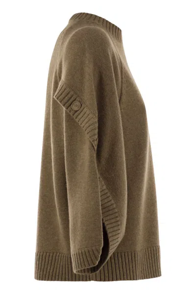 Max Mara Ampex Wool And Cashmere Over Sweater In Green