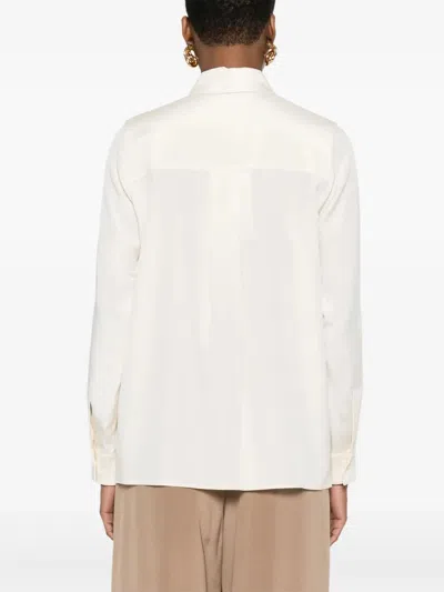 Max Mara Cream Stretch Silk Avion Shirt In Neutral