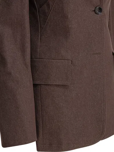 Max Mara Structured Single-breasted Jacket Flap Pockets In Brown