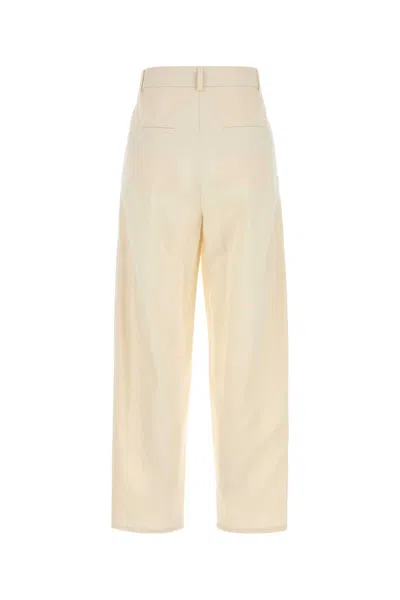 Max Mara Duomo Long Trouser White In Yellow