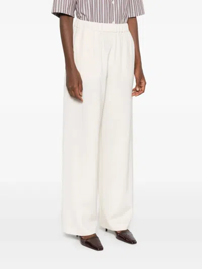 Max Mara Stretch Silk Boon Pant In White