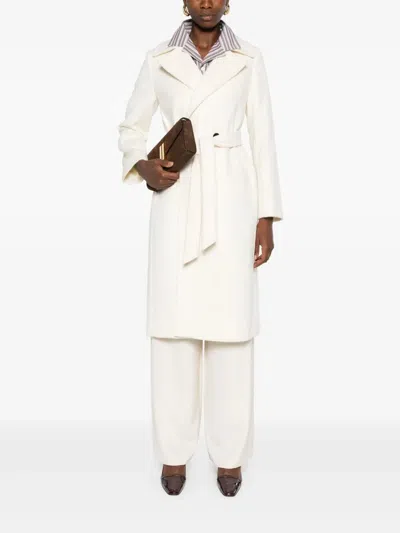 Max Mara Stretch Silk Boon Pant In White