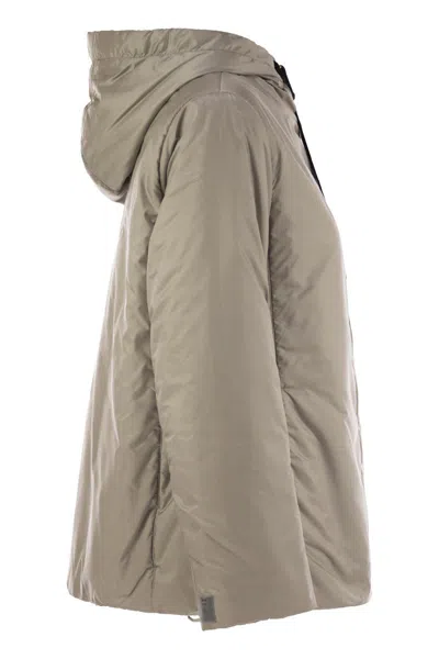 Max Mara The Cube Green Hooded Jacket With A Zip Front By The Cube In Gray