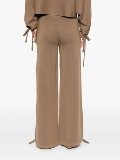 Max Mara Virgin Wool Pants In Brown