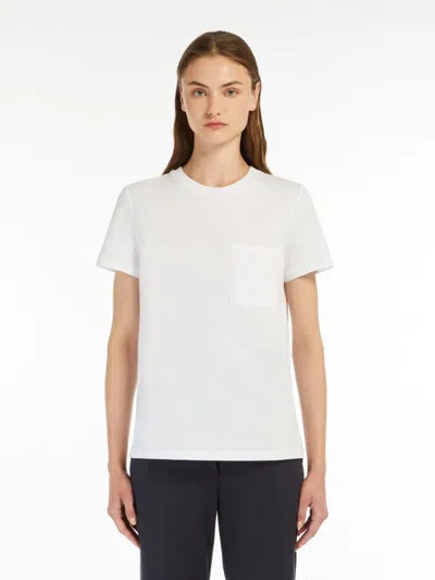 Max Mara M Monogram Cotton Jersey T Shirt In White