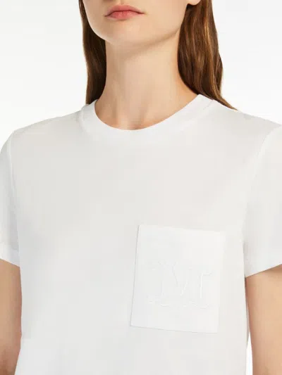 Max Mara M Monogram Cotton Jersey T Shirt In White