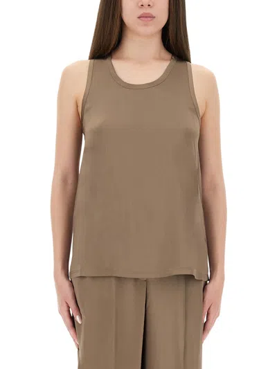 Michael Michael Kors Dove Recycled Polyester Tops In Brown