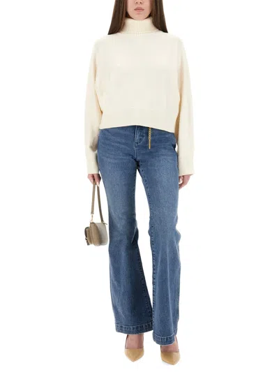 Michael Michael Kors Powder Merino Wool Sweaters In White