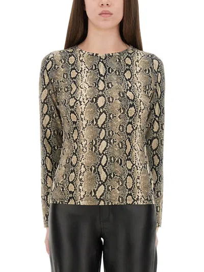 Michael Michael Kors Powder Recycled Viscose Tops In Brown