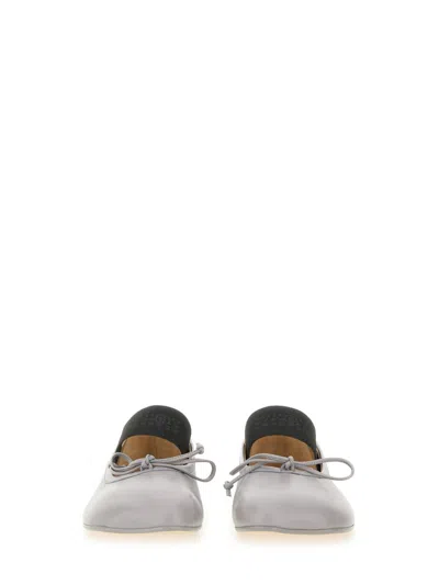 Mm6 Maison Margiela Silver Leather Flats In Multi