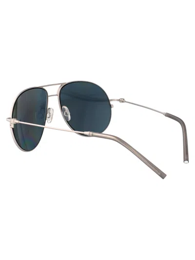 Moncler Matte Silver Metal Sunglasses In Silver