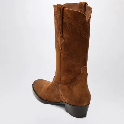 Paris Texas Hilda Boots In Cognac Suede In Brown
