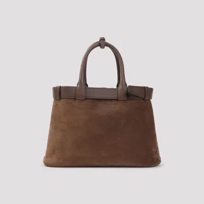 Prada Buckle Bag Medium Size Cacao Colour In Suede Women In Brown