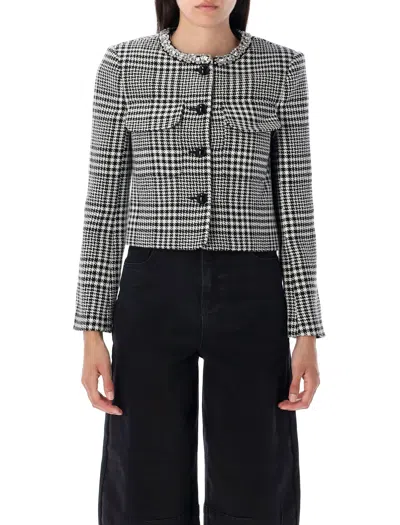 Self-portrait Self Portrait Houndstooth Blazer In Multi