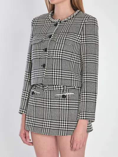 Self-portrait Self Portrait Houndstooth Blazer In Multi