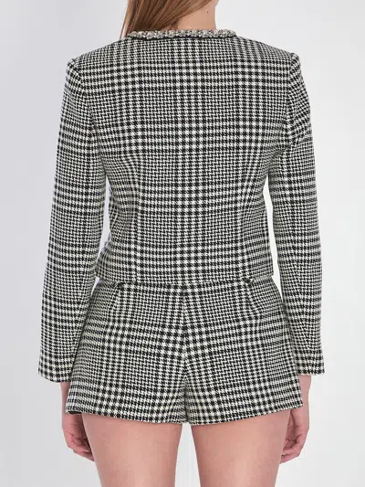 Self-portrait Self Portrait Houndstooth Blazer In Multi
