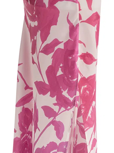 Sleep No More Floral Pattern Silk Slip Dress In Pink