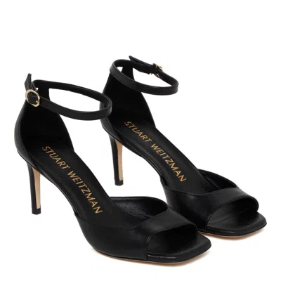 Stuart Weitzman Black Smooth Calf Sandals