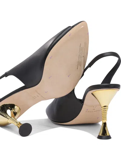 Studio Amelia Open-toe Slingback Heeled Shoes In Black