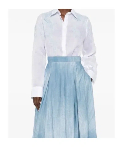 Ermanno Scervino Floral-embroidered Shirt In White