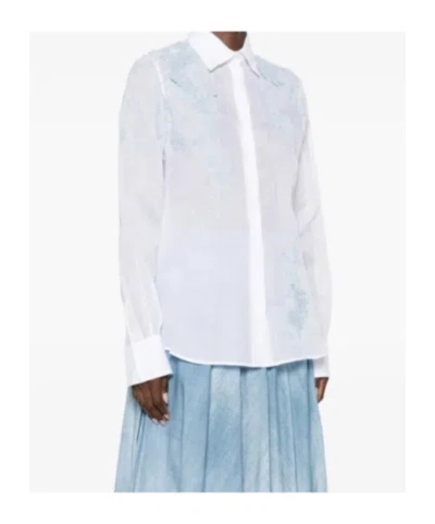 Ermanno Scervino Floral-embroidered Shirt In White