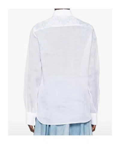 Ermanno Scervino Floral-embroidered Shirt In White