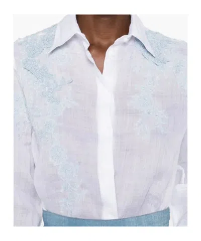 Ermanno Scervino Floral-embroidered Shirt In White