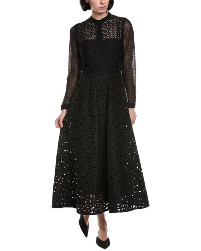 Akris Lace Wool-blend Midi Dress In Black
