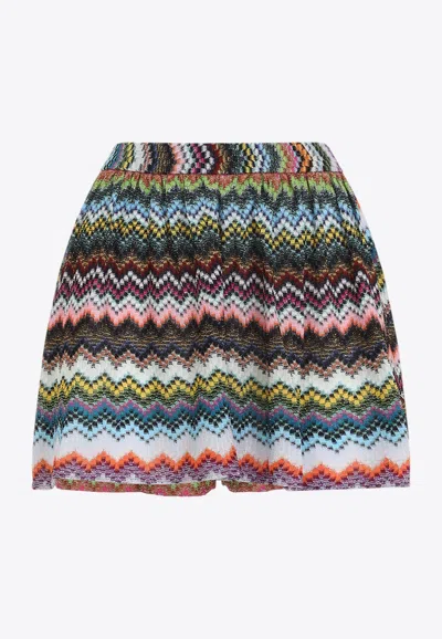 Missoni Zigzag-pattern Mini Shorts In Multi