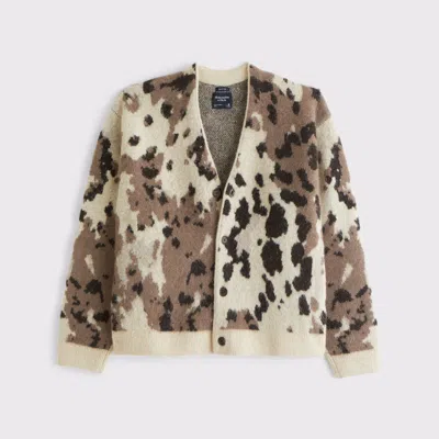 Abercrombie & Fitch Fuzzy Animal Print Cardigan In Pattern