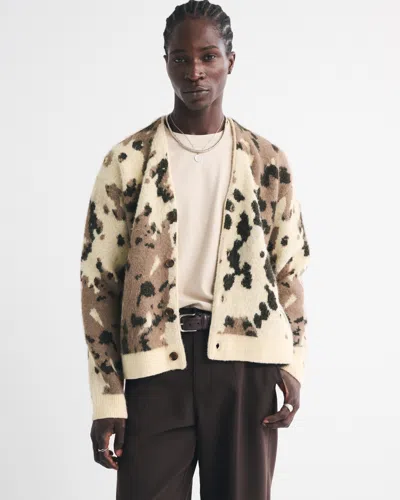 Abercrombie & Fitch Fuzzy Animal Print Cardigan In Pattern