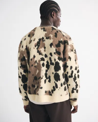 Abercrombie & Fitch Fuzzy Animal Print Cardigan In Pattern