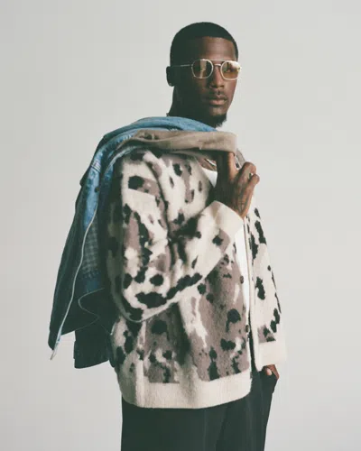 Abercrombie & Fitch Fuzzy Animal Print Cardigan In Pattern