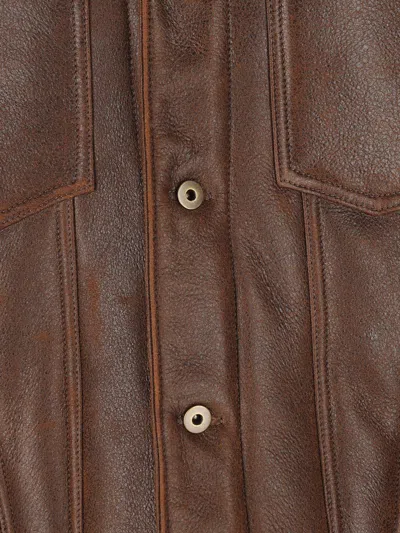 Salvatore Santoro Button-fastening Leather Jacket In Brown