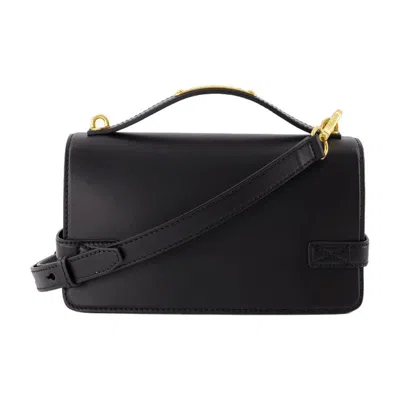 Balmain Bbuzz 24 Shoulder Bag In Smooth Leather In Black