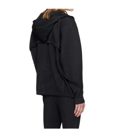 Issey Miyake Black Wickerwork Mesh Jacket In Black