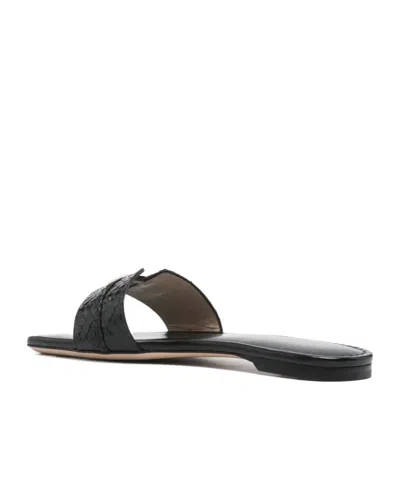 Tom Ford Snake-print Flat Sandals In Black