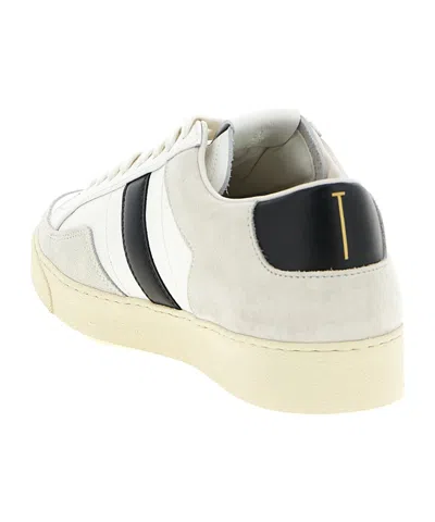 Tom Ford Panelled Suede And Grained Leather Sneakers In White